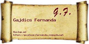 Gajdics Fernanda névjegykártya
